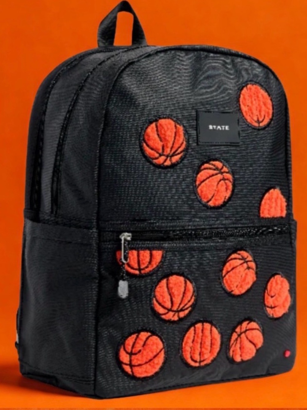 STATE Kane Double Pocket Backpack in Fuzzy Orange Basketball - Picture 3 of 6